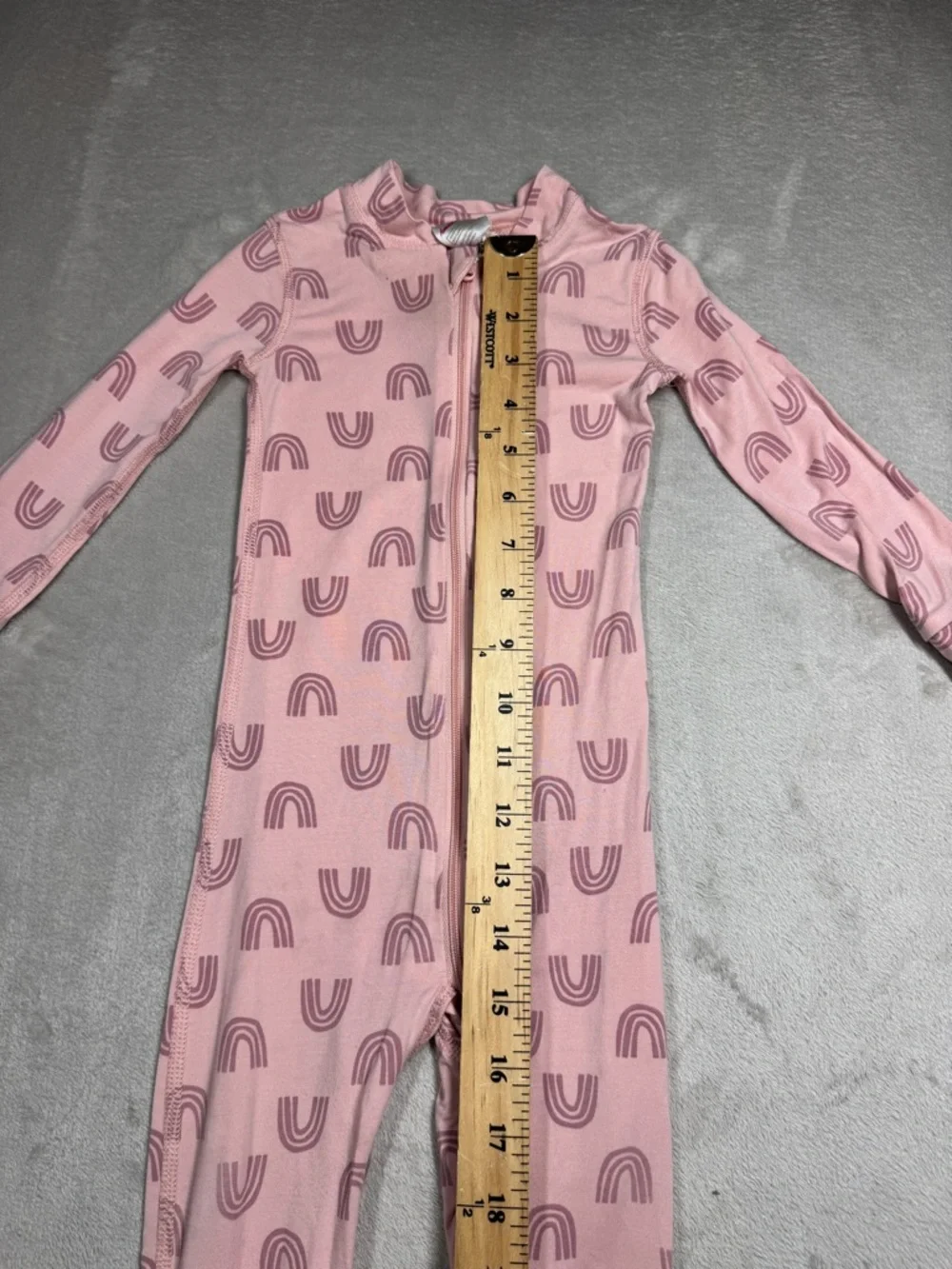Hanna Andersson Layette Tencel Print Sleeper Blush Pink Rainbow Footie 12-18 M - Picture 8 of 16